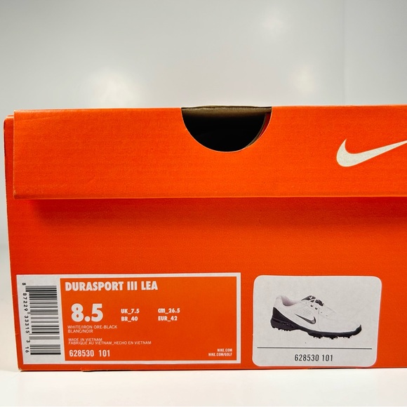Nike Golf Durasport III Leather Shoes White 628530-101; Like NEW, Men’s Size 8.5 - Picture 3 of 16